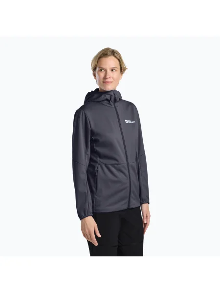 Geacă softshell pentru femei Jack Wolfskin Feldberg Hoody graphite