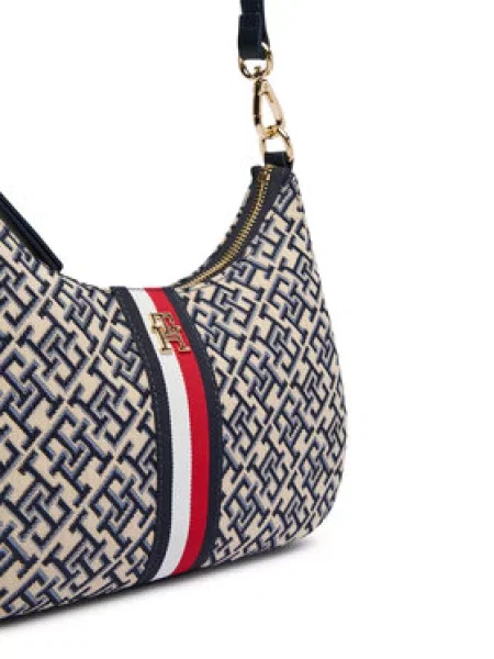 Torbica Tommy Hilfiger Th Jacquard Ess Shoulder Bag plava