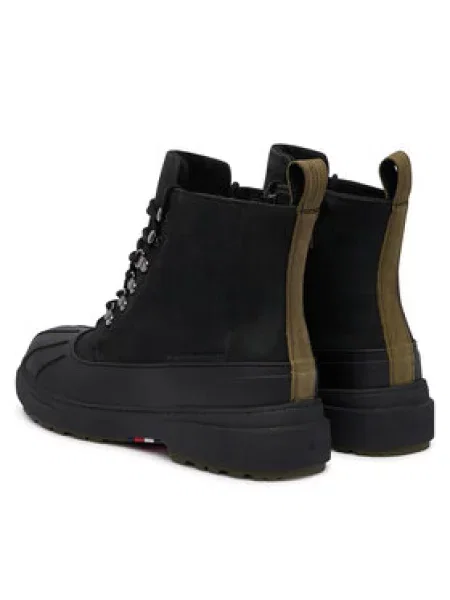 Tommy Hilfiger Bakancs Outdoor Rubber Lth Boot Wpm fekete