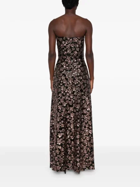 Макси рокля Max Mara с пайети без презрамки черно