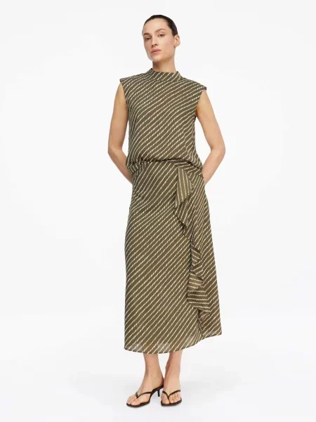 COMMA Fustă oliv alb