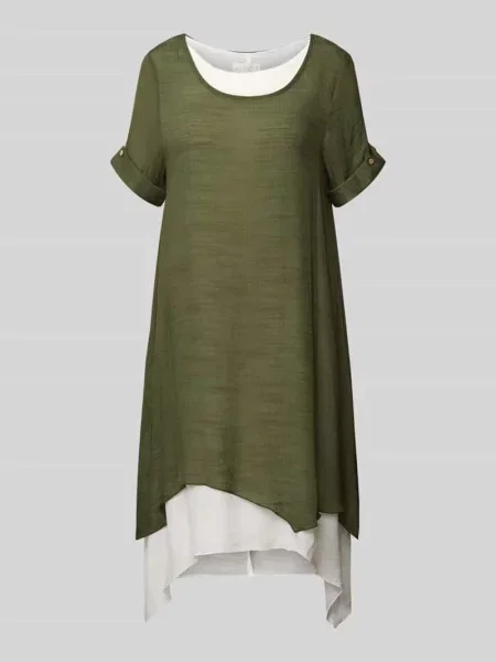 Sukienka z efektem dwóch warstw Apricot khaki