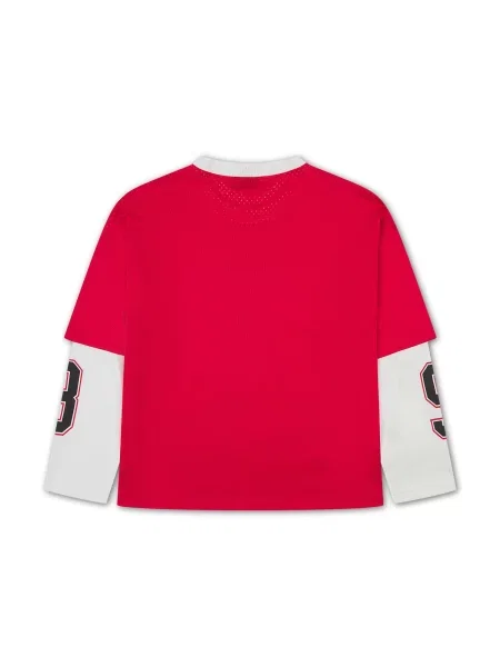 Tricou roșu / negru alb