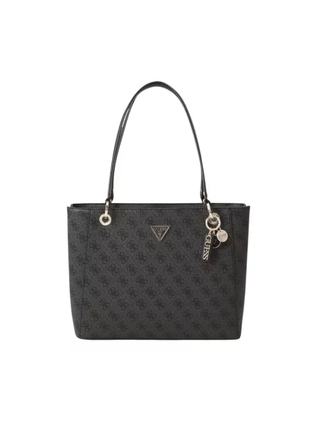 Lniana torebka Guess czarna