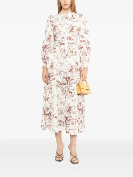 Rochie tip cămașă Needle & Thread din jacard alb