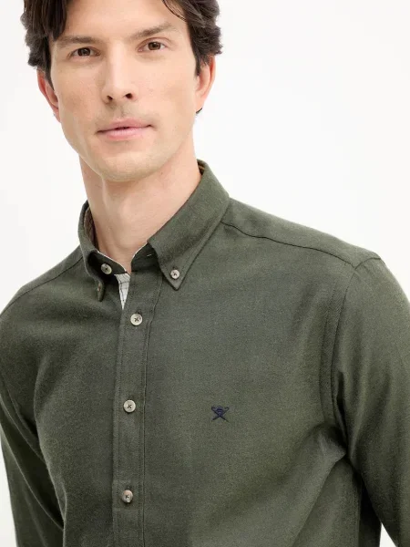 Ошейниковый рубашка Hackett London зеленая