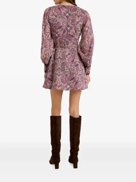 Rochie mini Marie Oliver cu imagine cu model paisley violet