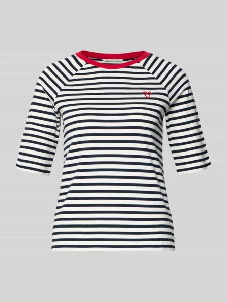 T-shirt o kroju shaping fit z czystej Bawełny Tom Tailor Denim granatowa
