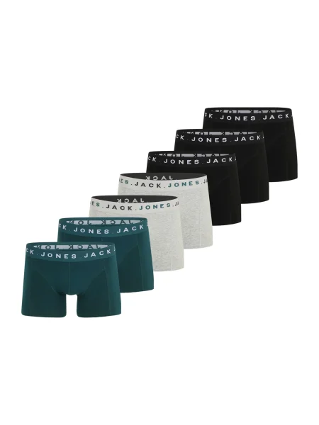 JACK & JONES Boksarice JACBENNETT pegasto siva / petrol / črna bela
