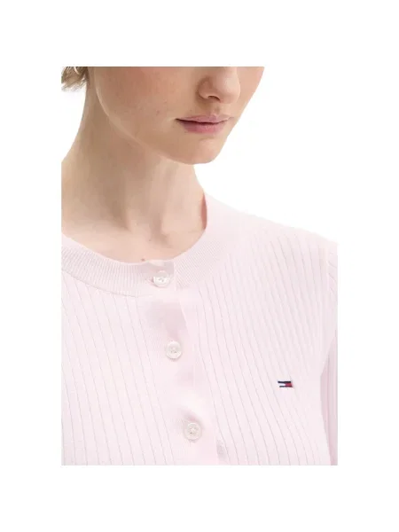 Tommy Jeans Kardigán rosé biela