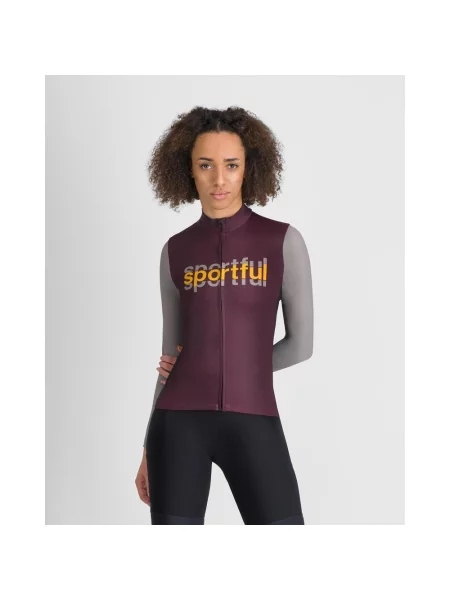 Koszulka rowerowa Sportful Supergiara Logo Thermal lila S szary