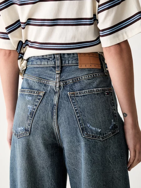 Tommy Jeans дънки wide leg дамски синьо