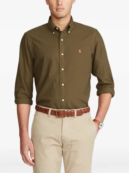 Tricou polo Polo Ralph Lauren cu glugă cu blană cu broderie roșu