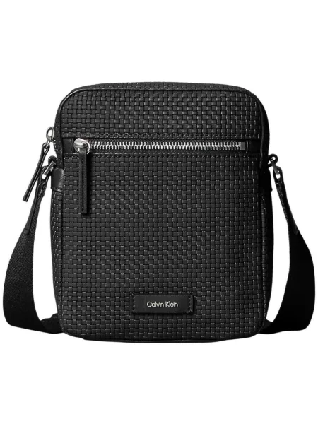 Calvin Klein Geantă crossover Embossed Woven Reporter negru