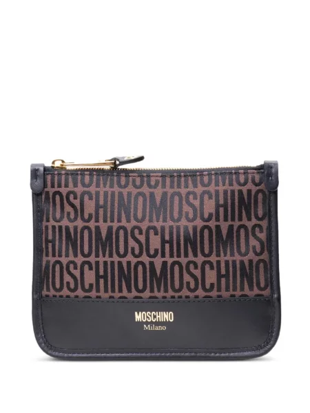 Geantă plic Moschino cu imagine maro