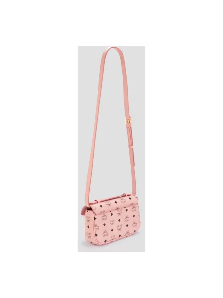 Lniana torebka crossbody Mcm różowa
