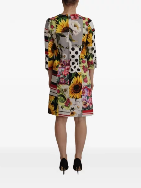 Rochie mini Dolce & Gabbana cu model floral cu imagine alb