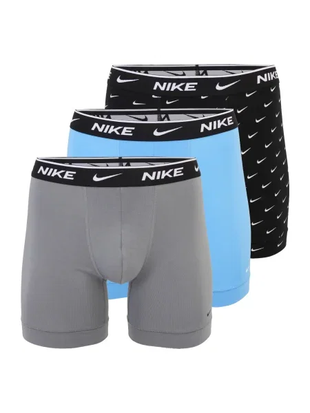 NIKE Underwear Boksarice svetlo modra / siva črna