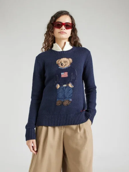 Polo Ralph Lauren Pulover / mornarska / rjava / rdeča bež