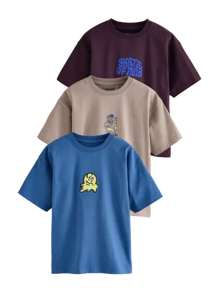 Next Tricou pielii / safir / galben / vin roșu