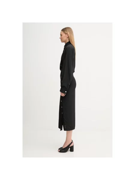 Sportmax sukienka MARANTA midi prosta czarny