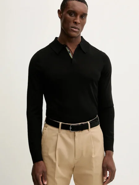 Вълнен пуловер Paul Smith черно