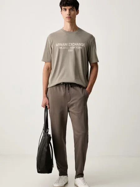 Armani Exchange tricou pentru bărbați din bej