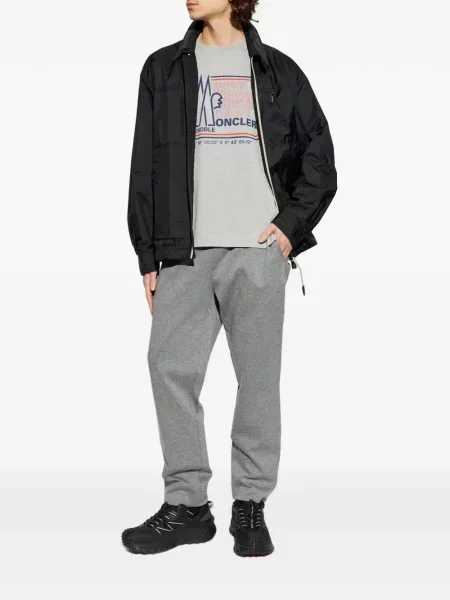 Pantaloni Moncler alergare cu autograf gri