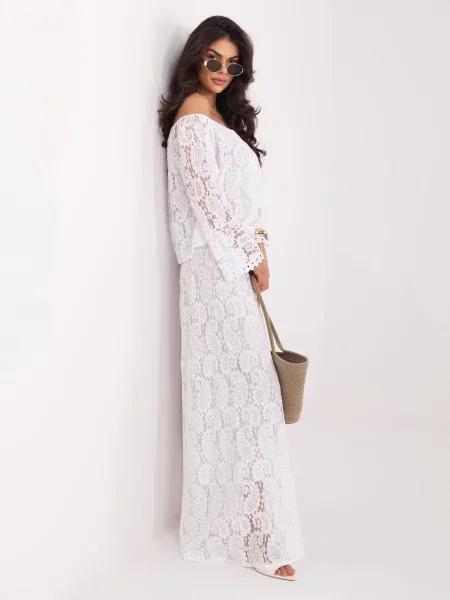 Bluză Italy Moda din dantelă alb