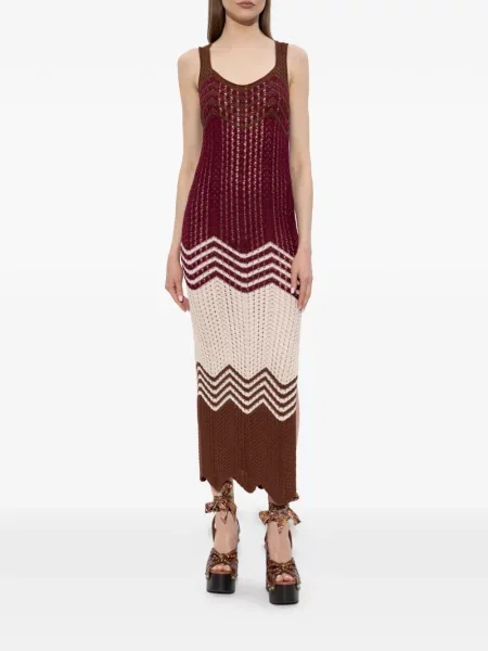 Rochie midi Akep tricotate maro