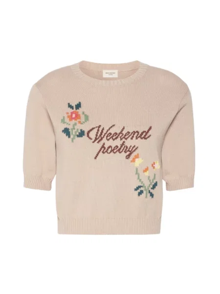 Dzianinowy sweter Weekend Max Mara beżowy