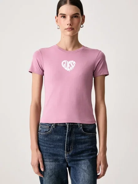 Guess Jeans tričko dámske s elastanom ružová