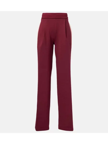 Pantaloni Dries Van Noten cu talie înaltă bordo