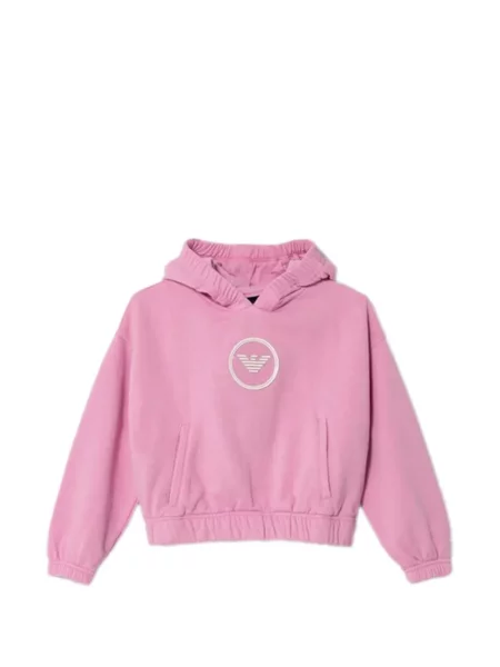 Bluza z kapturem dziecięca Emporio Armani różowa