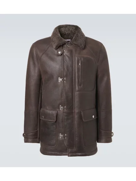 Geanta de piele Brunello Cucinelli maro
