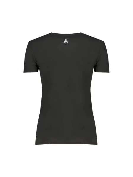 Krótka koszulka Patrizia Pepe z krótkim rękawem z kamieniami czarna