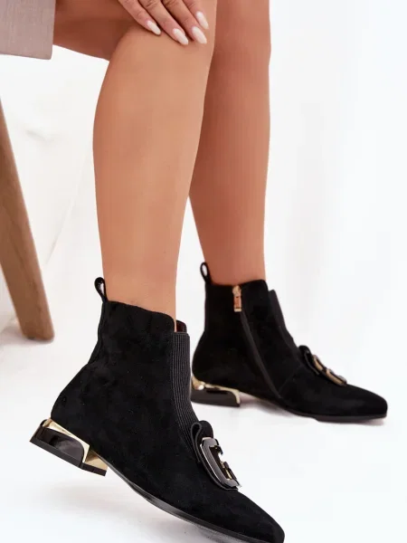 Botine D&a din piele negru