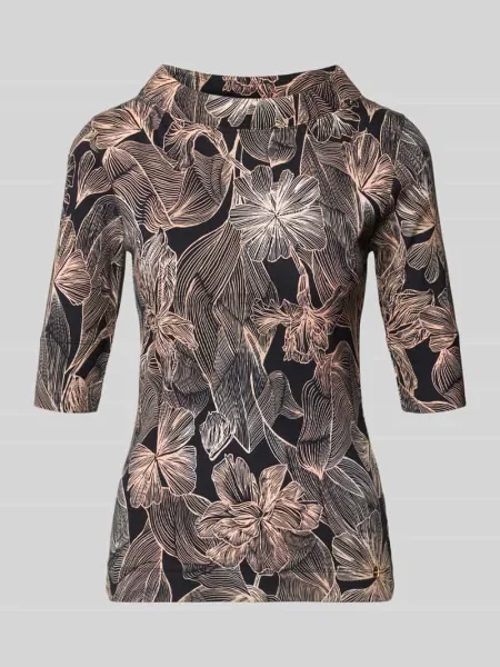 T-shirt ze stójką Marc Cain czarna