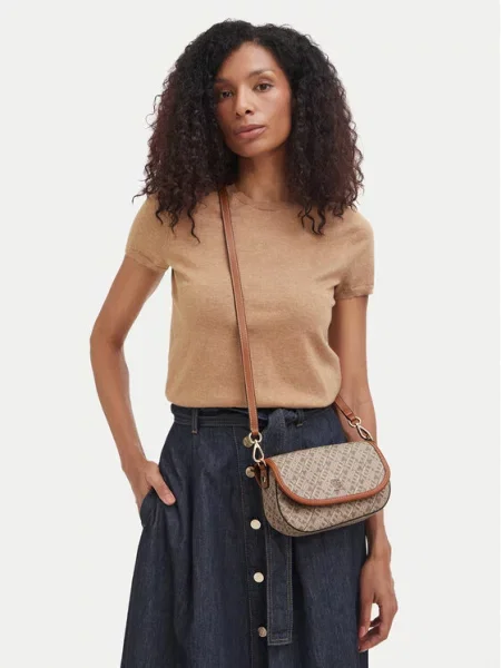 Torbica Tommy Hilfiger Th Monoplay Saddle Bag Svijetlo bež