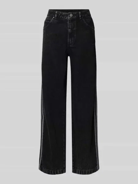 Jeansy o kroju loose fit z czystej bawełny Adidas Originals czarne