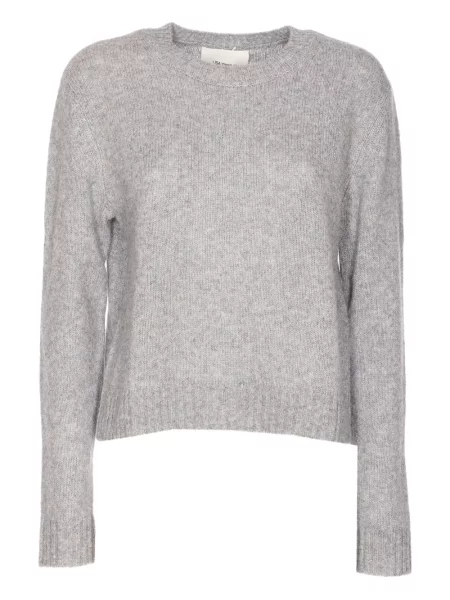 Кашмирен пуловер Lisa Yang с кръгло деколте сиво