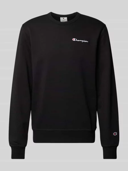 Bluza z naszywanymi metkami z logo Champion czarna