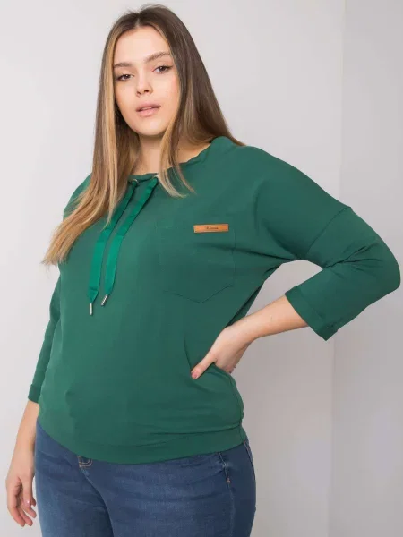 Bluză Fashionhunters cu glugă verde
