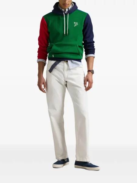 Tricou Polo Ralph Lauren din piele cu broderie în carouri maro