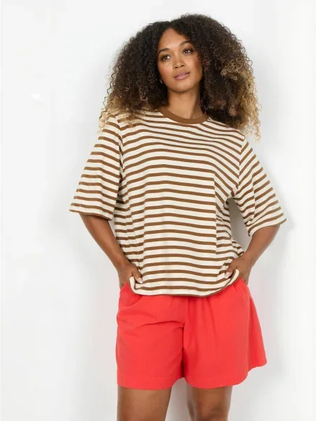 Soyaconcept Tricou Fidelia deschis / maro bej