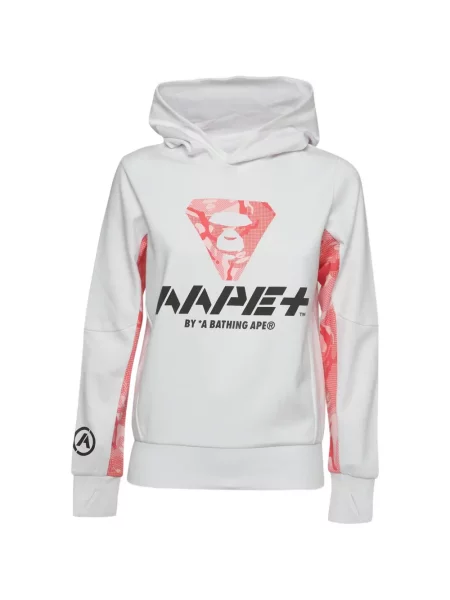 Hanorac cu glugă A Bathing Ape® cu imagine alb