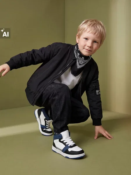 Sinsay Vysoké tenisky z imitace kůže s kontrastními vsadkami vícebarevná