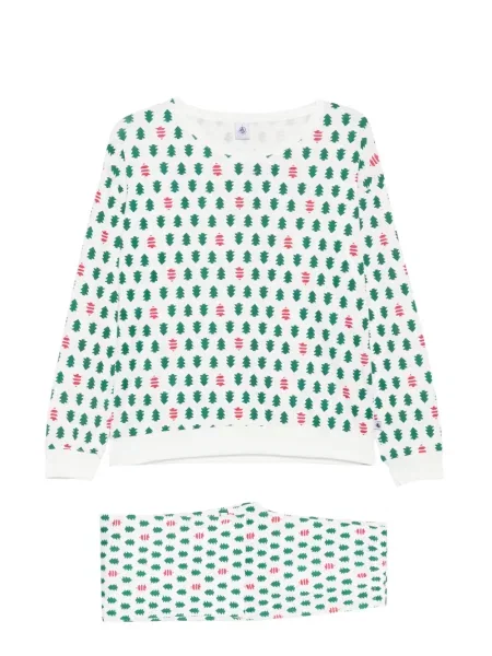 Pijamale Petit Bateau cu imagine alb