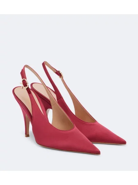 Pantofi cu toc Gianvito Rossi din satin slingback