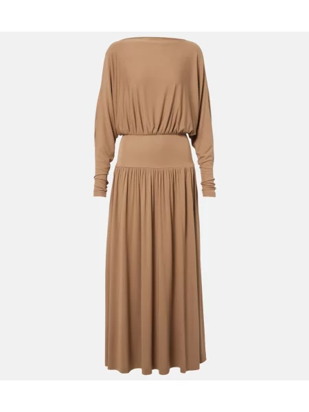 Rochie midi Toteme din jerseu de costum bej